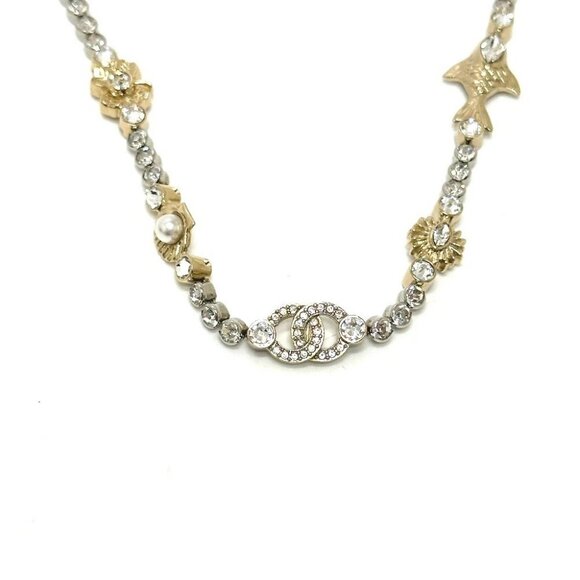 CHANEL ABE913 25C Costume Pearl & Strass Marine Style Rhinestone Necklace Unused - Picture 3 of 13